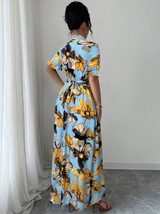 More fashion Floral Breeze Button Down Maxi Dress